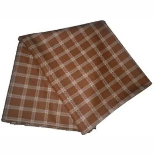 Brown & Cream Checkers Cashmere Material